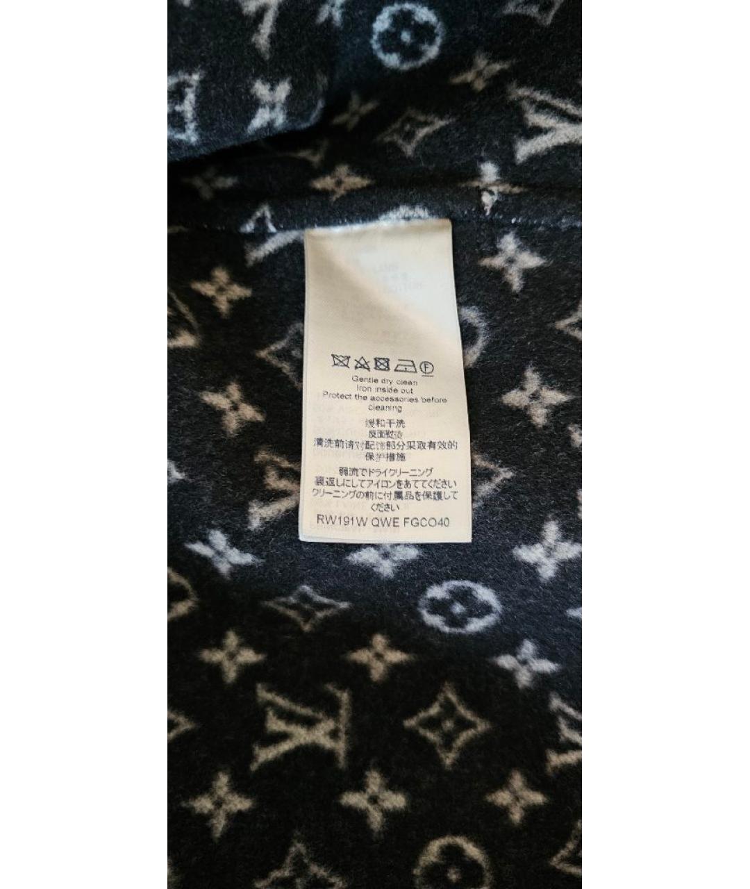 LOUIS VUITTON Черное шерстяное пальто, фото 8