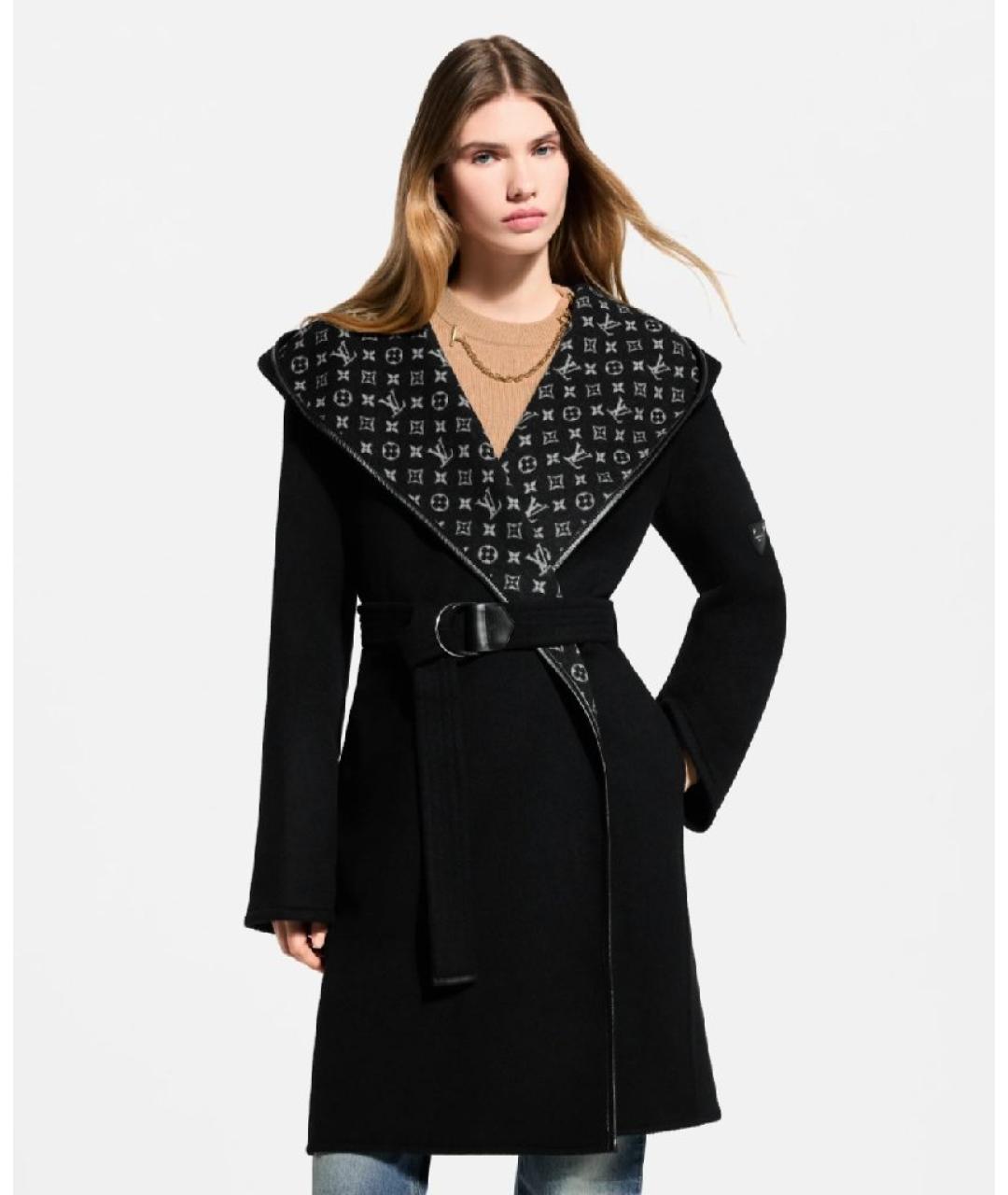 LOUIS VUITTON Черное шерстяное пальто, фото 6