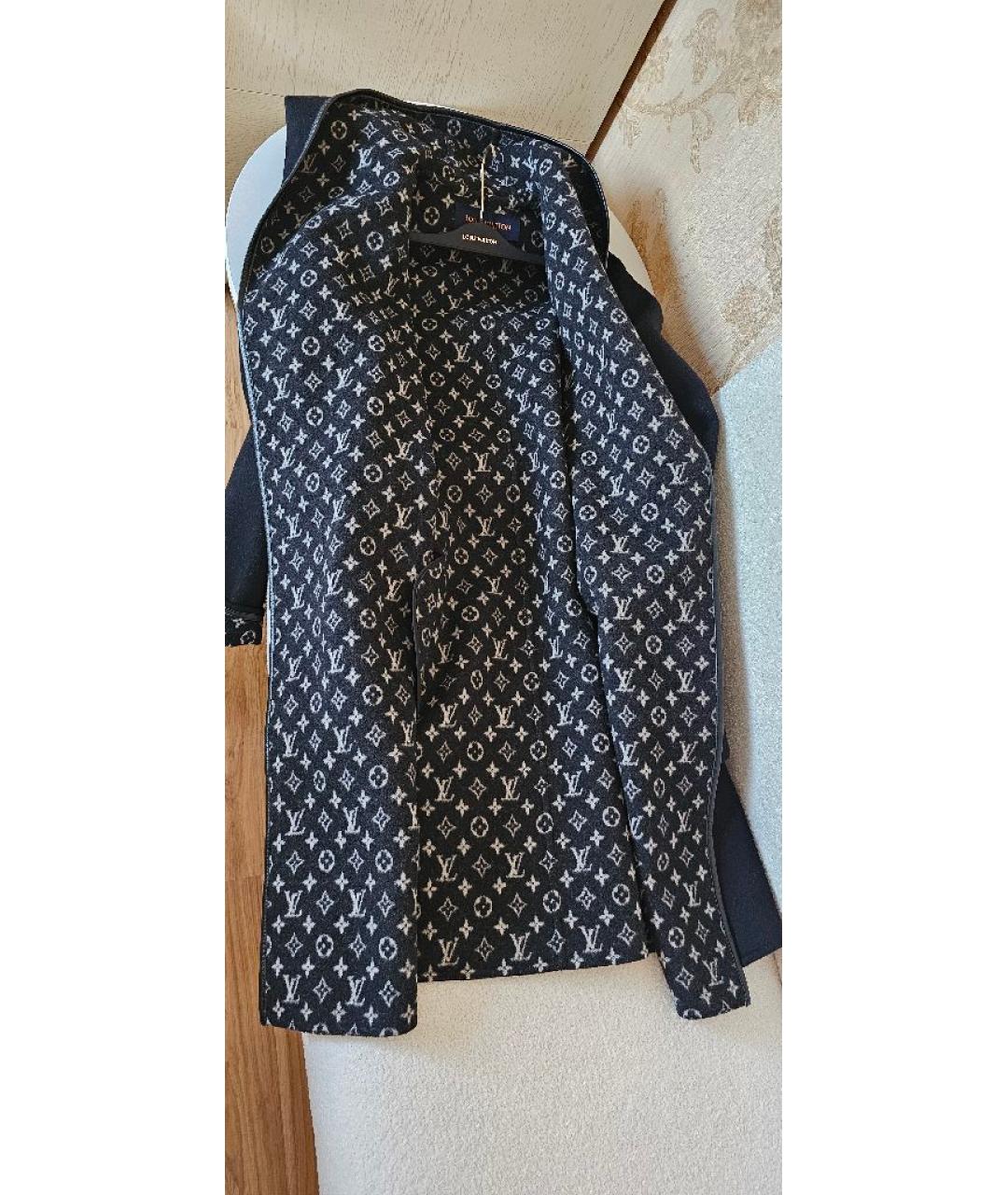 LOUIS VUITTON Черное шерстяное пальто, фото 7