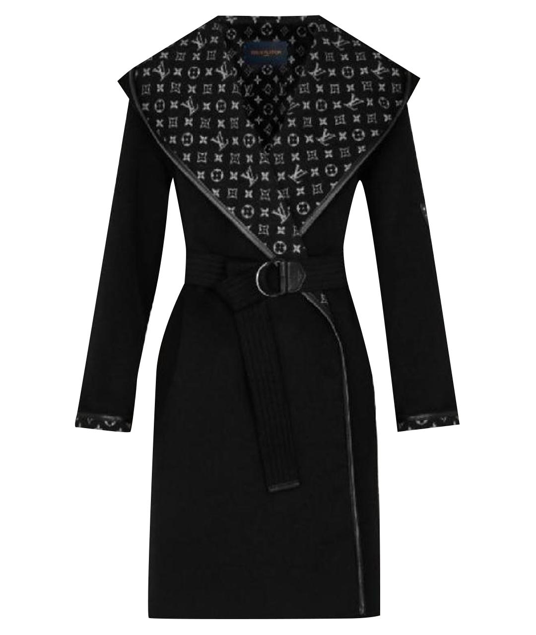 LOUIS VUITTON Черное шерстяное пальто, фото 1