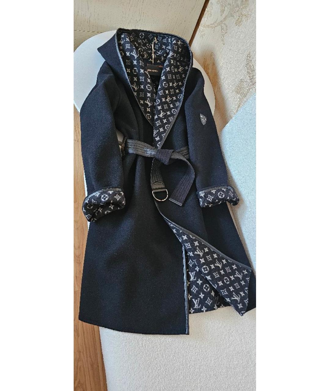 LOUIS VUITTON Черное шерстяное пальто, фото 5