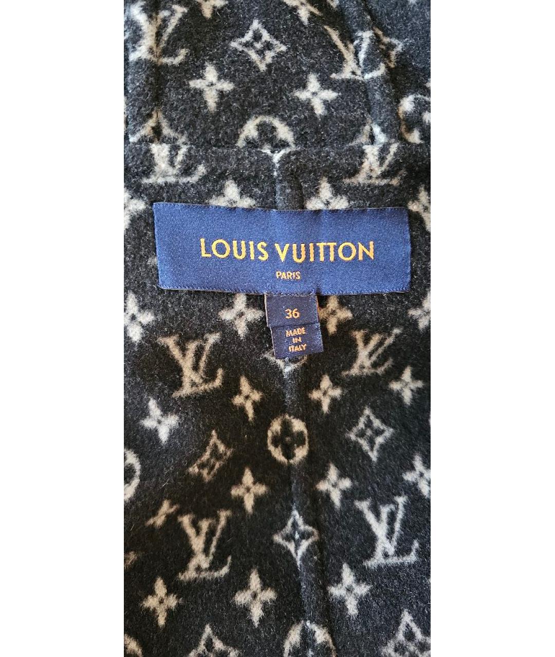 LOUIS VUITTON Черное шерстяное пальто, фото 3