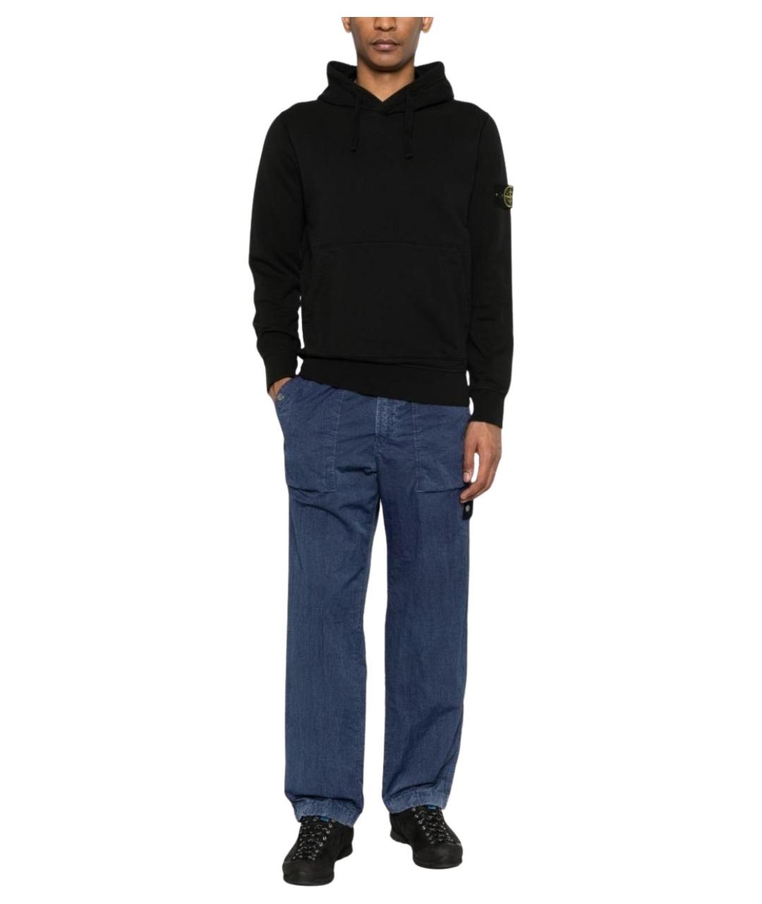 STONE ISLAND Синие полиамидовые повседневные брюки, фото 1