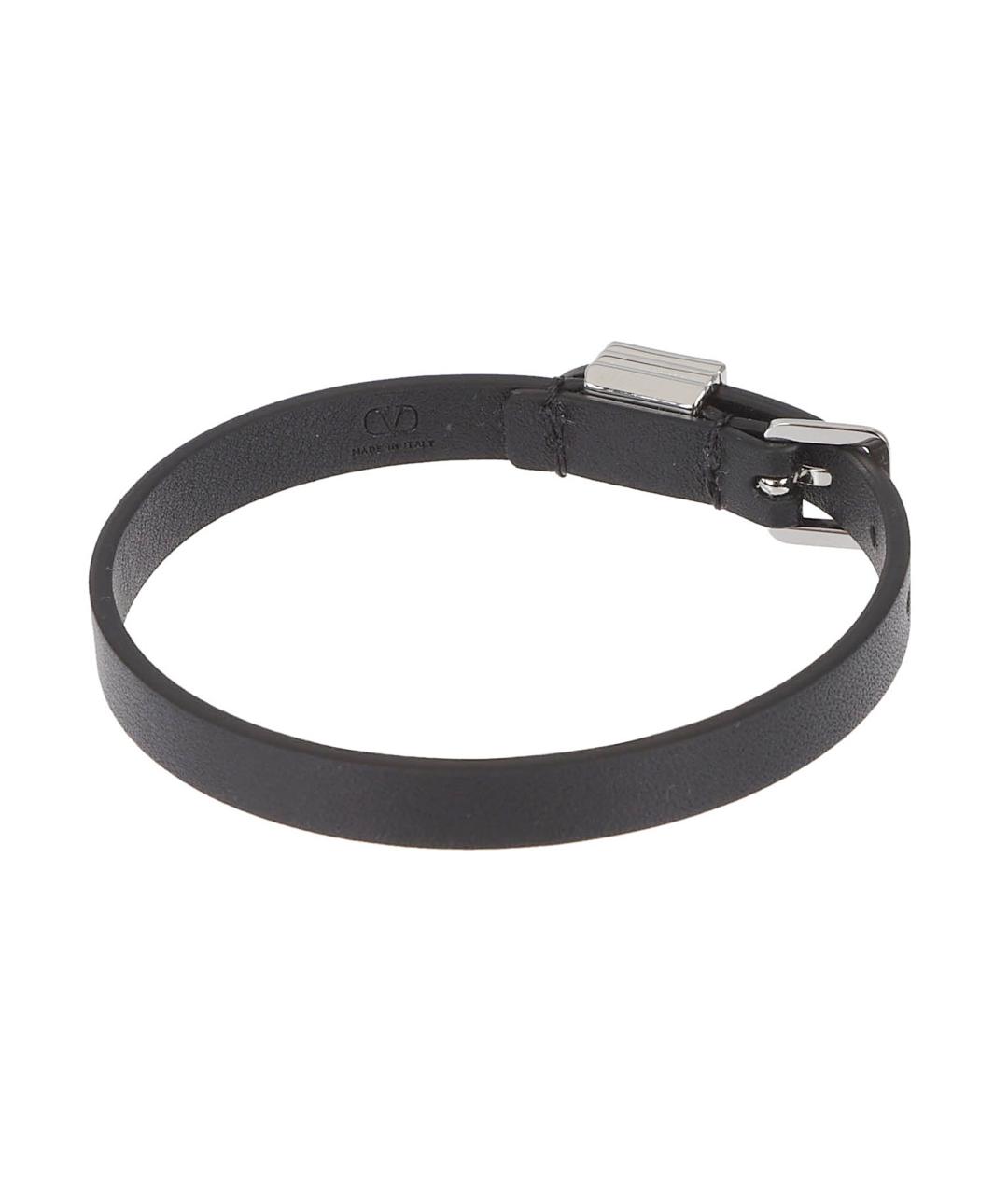 VALENTINO Черный кожаный браслет, фото 2