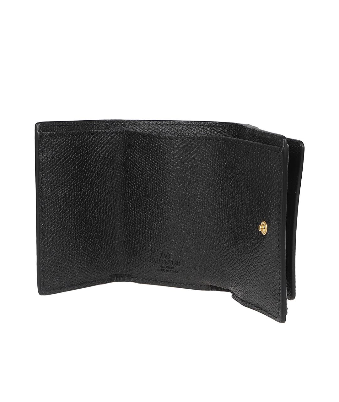 VALENTINO Черный кожаный кошелек, фото 3