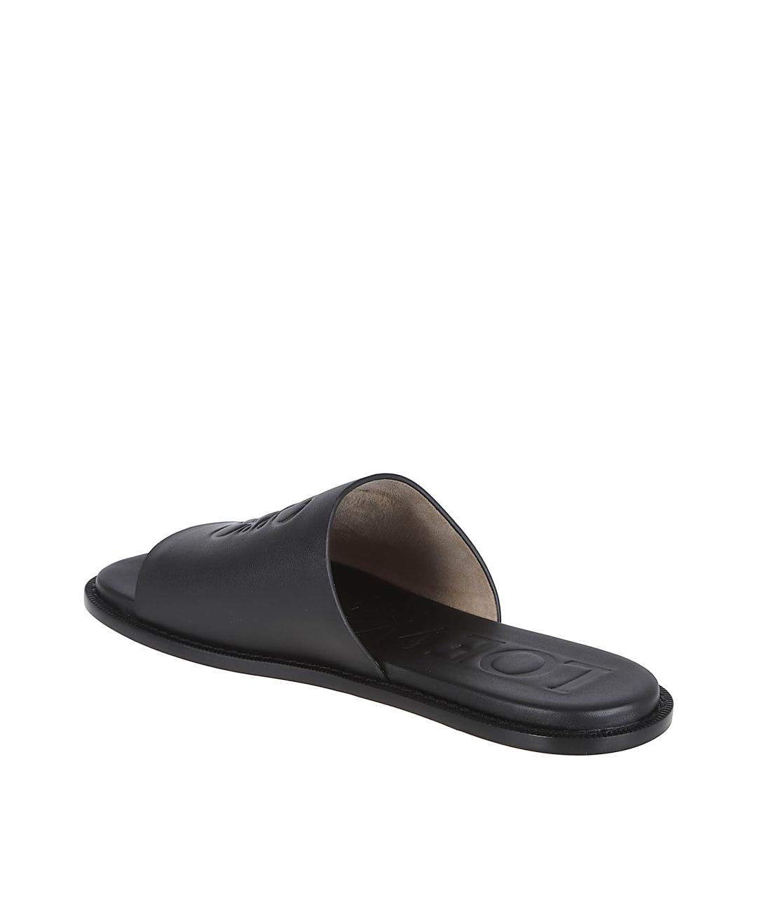 LOEWE Черные кожаные шлепанцы, фото 3