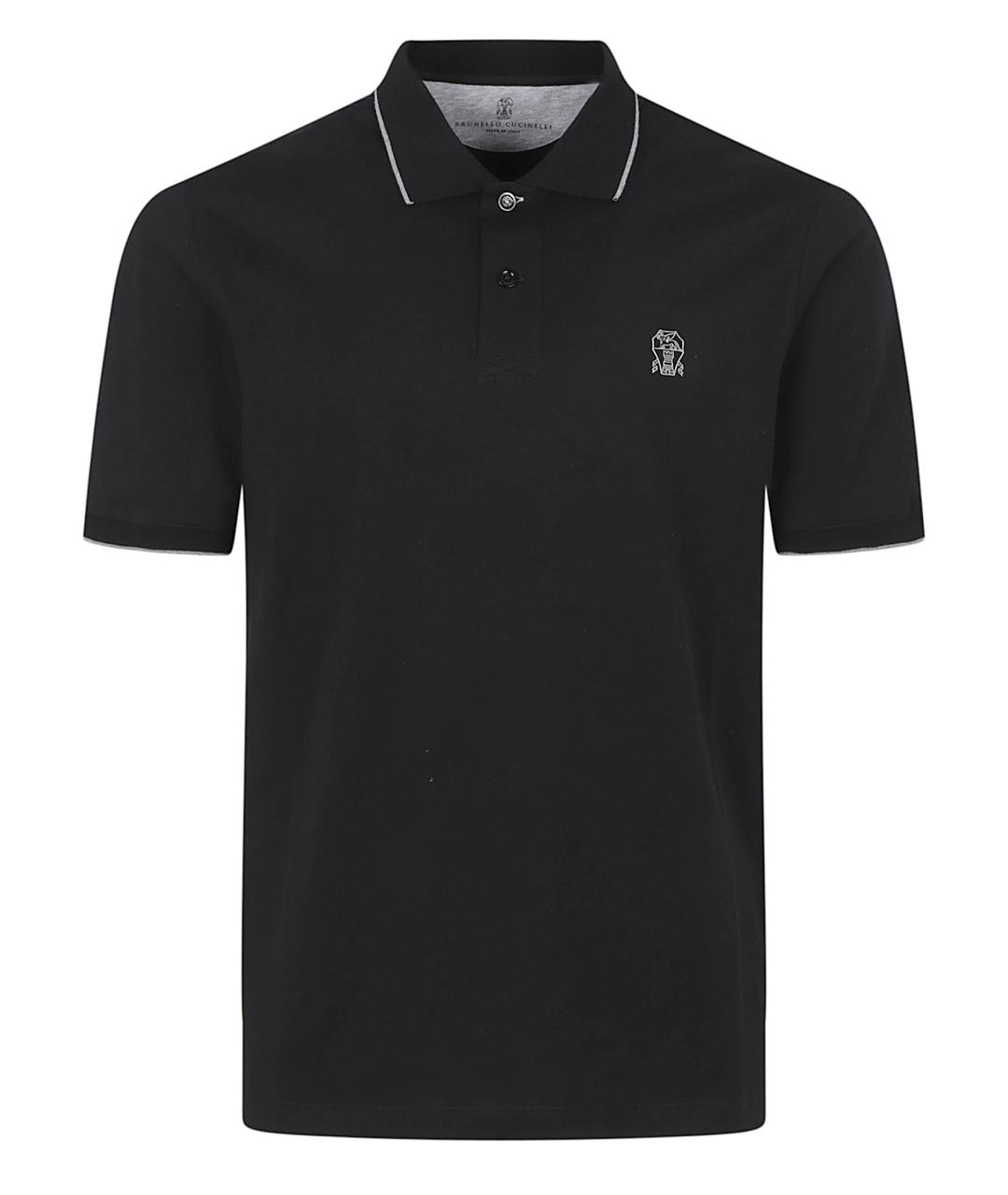 BRUNELLO CUCINELLI Черная хлопковая футболка, фото 1