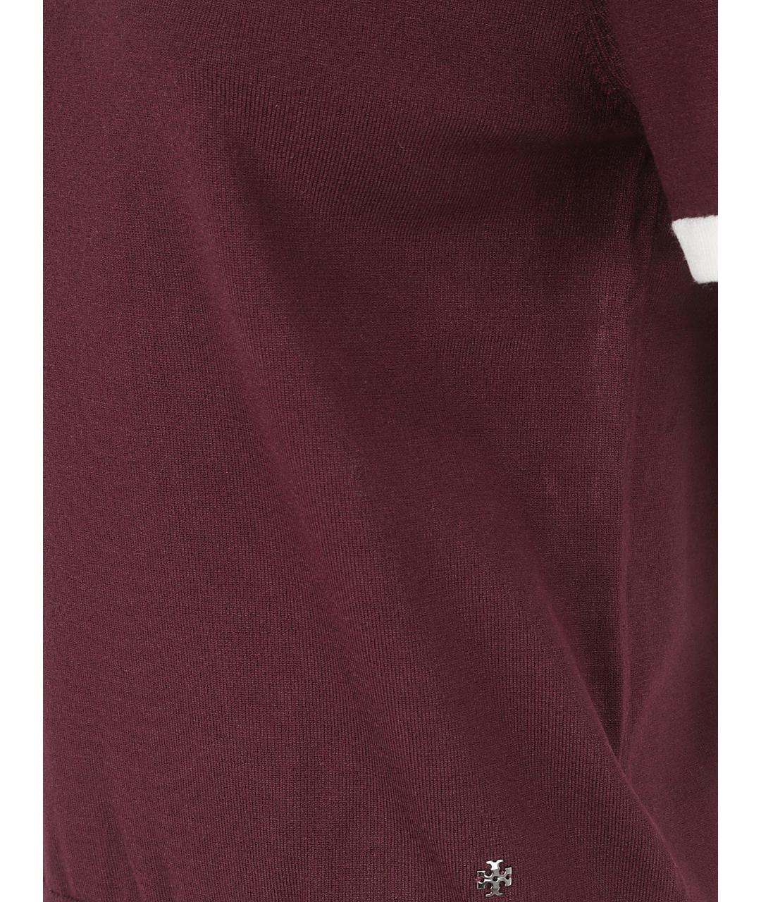 TORY BURCH Бордовая вискозная футболка, фото 2