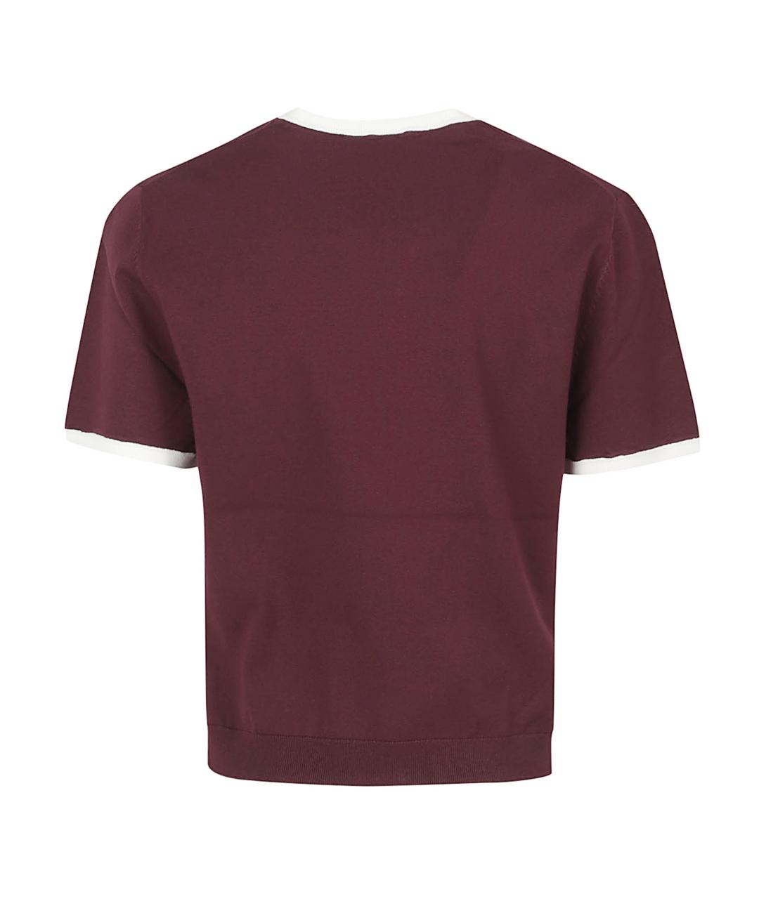TORY BURCH Бордовая вискозная футболка, фото 3