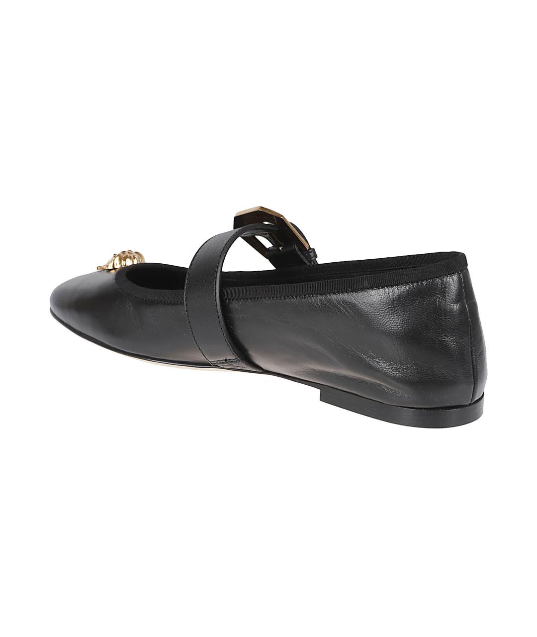 VERSACE Черные кожаные балетки, фото 3