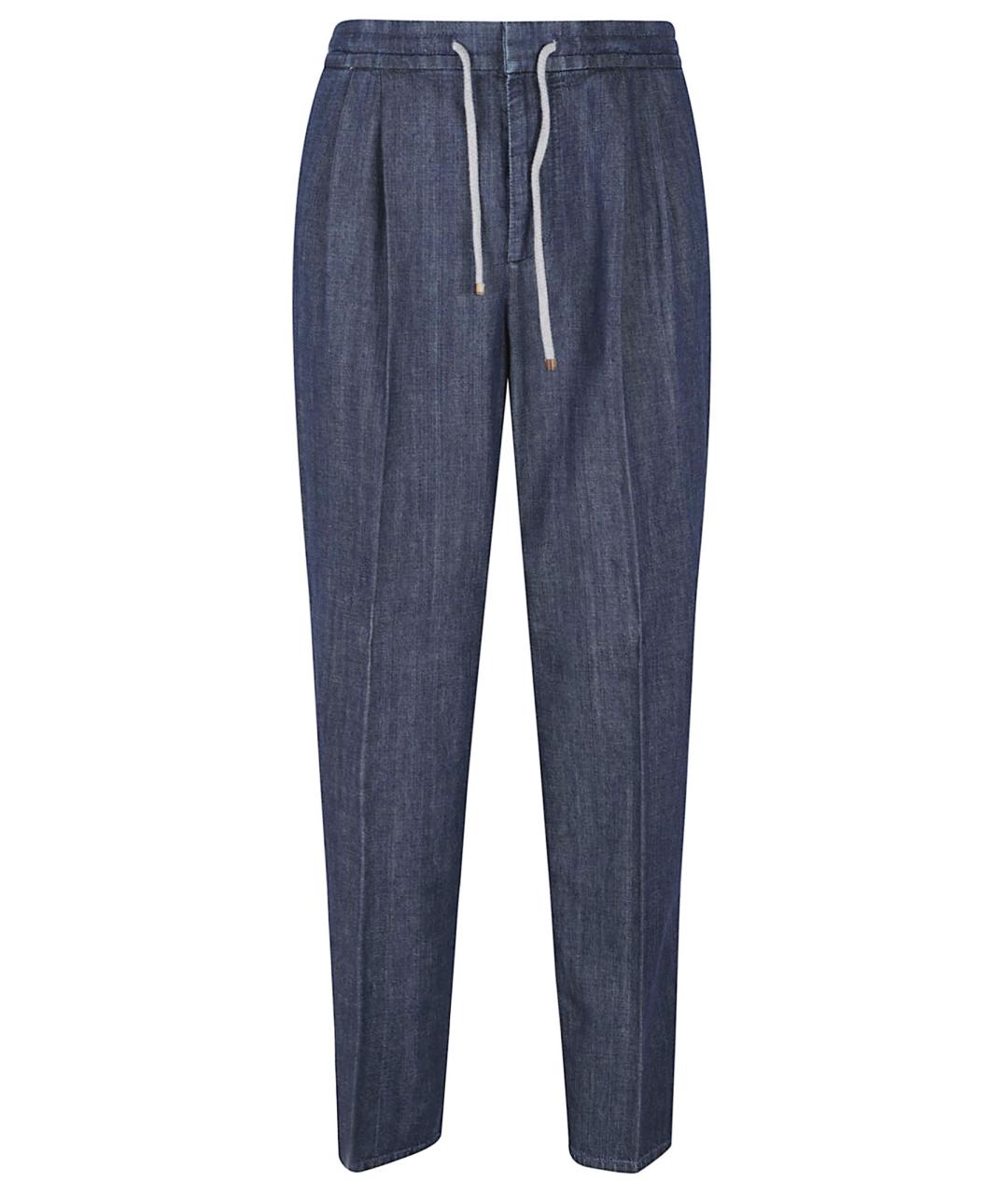 BRUNELLO CUCINELLI Синие хлопковые джинсы скинни, фото 1