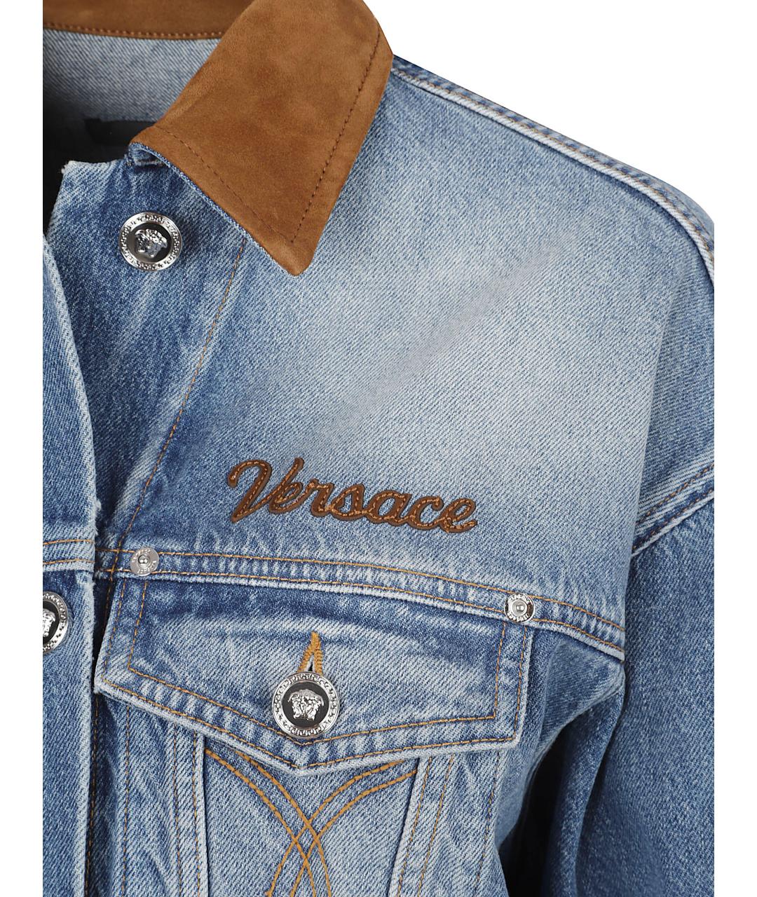 VERSACE Синяя хлопковая куртка, фото 2