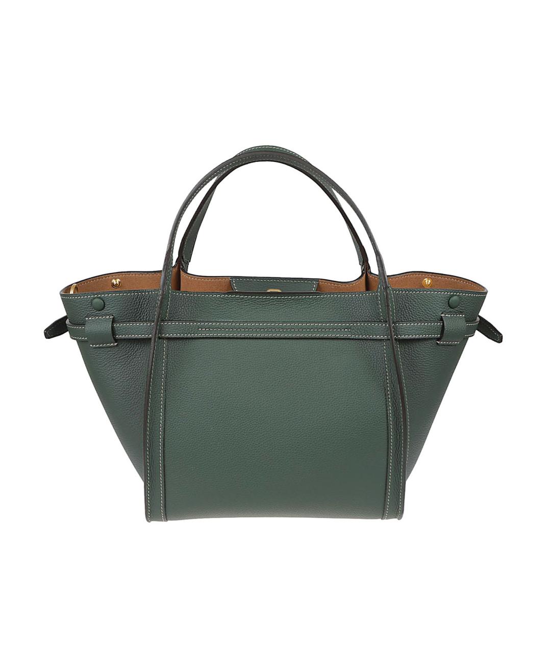 TOD'S Зеленая кожаная сумка тоут, фото 2