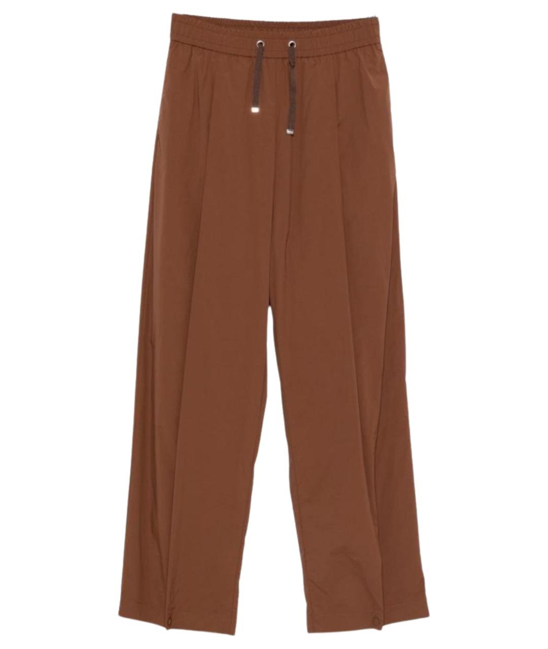 HERNO Коричневые полиамидовые прямые брюки, фото 1