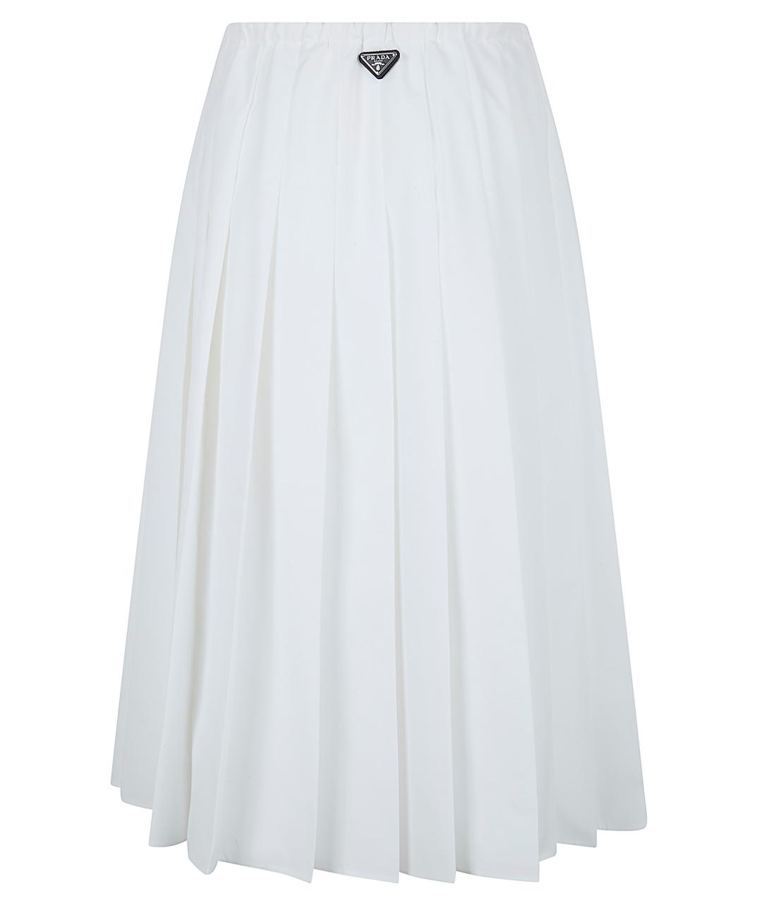 PRADA Белая полиэстеровая юбка миди, фото 2
