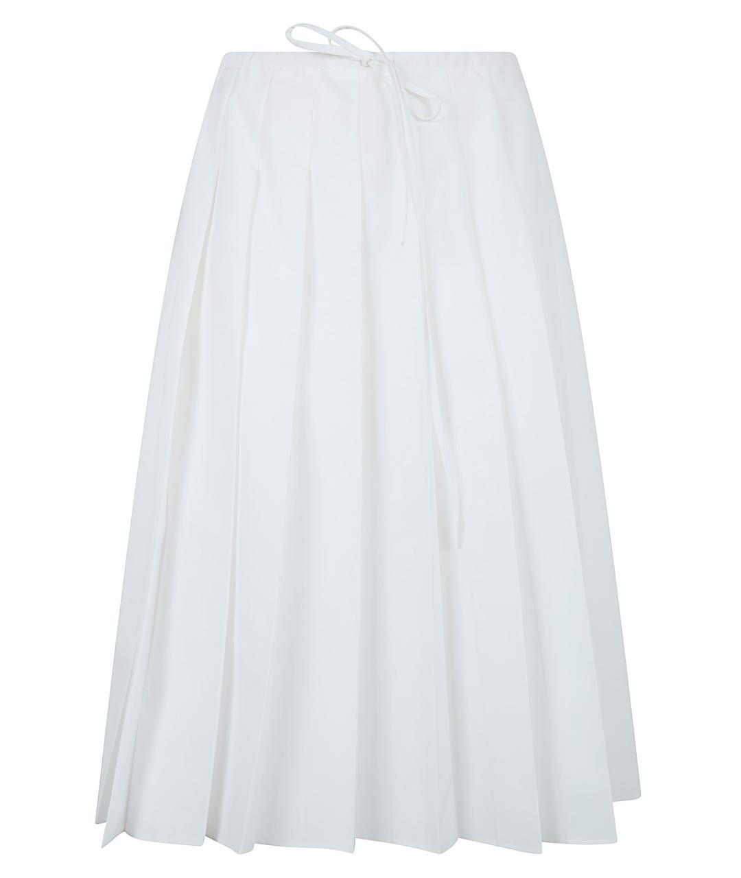 PRADA Белая полиэстеровая юбка миди, фото 1