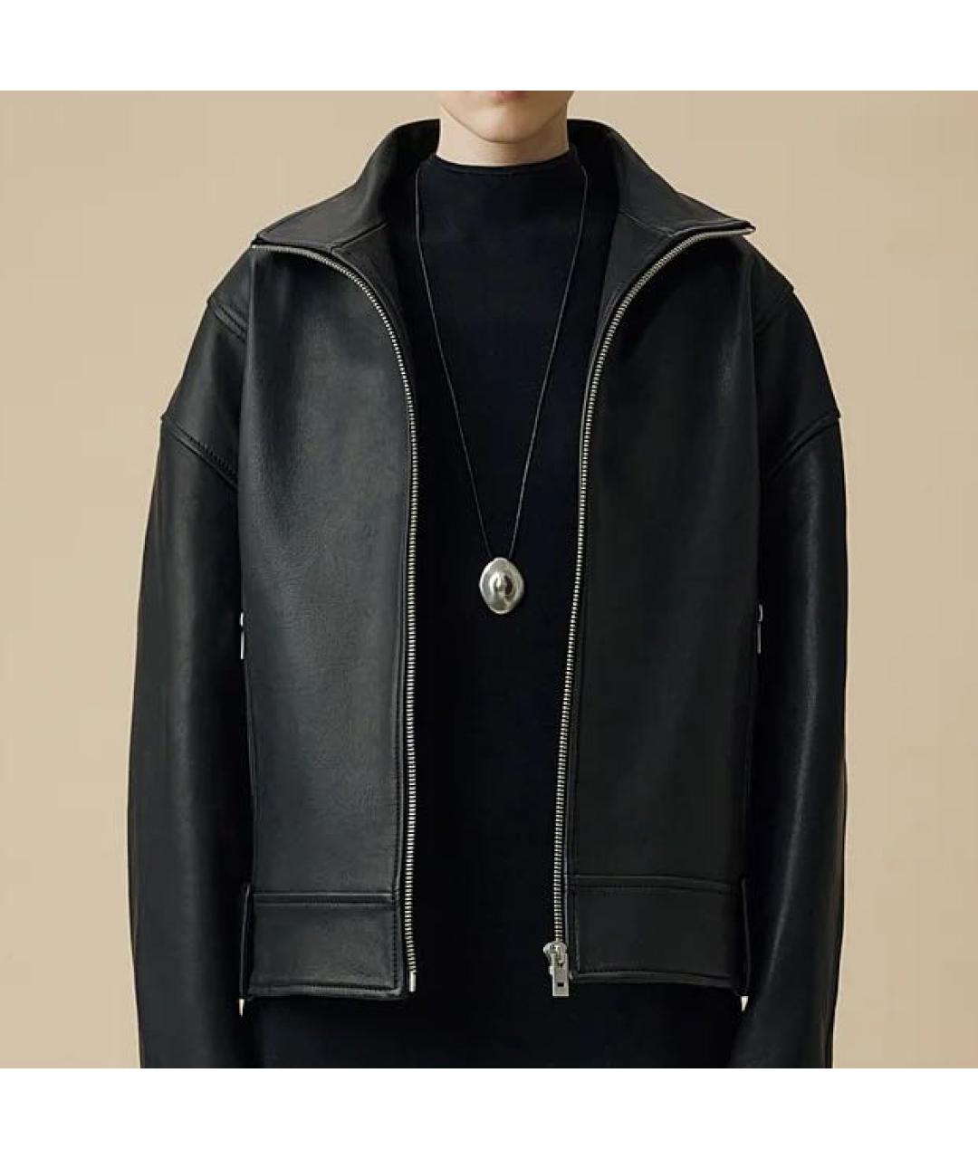 BATS Черная кожаная куртка, фото 4