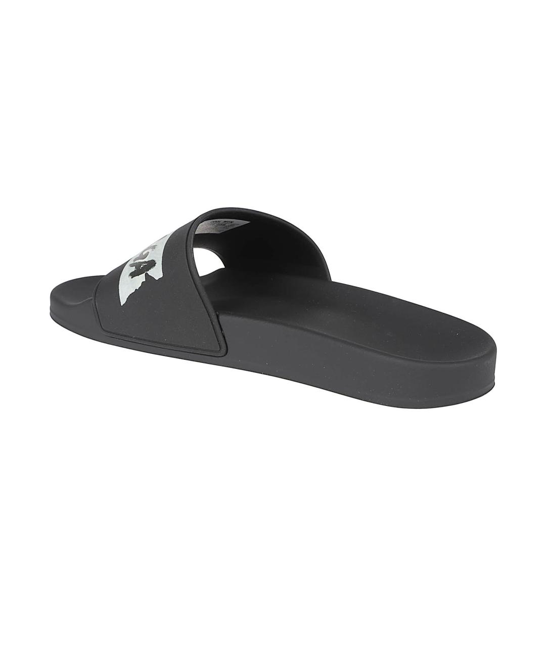 BALENCIAGA Черные резиновые шлепанцы, фото 3