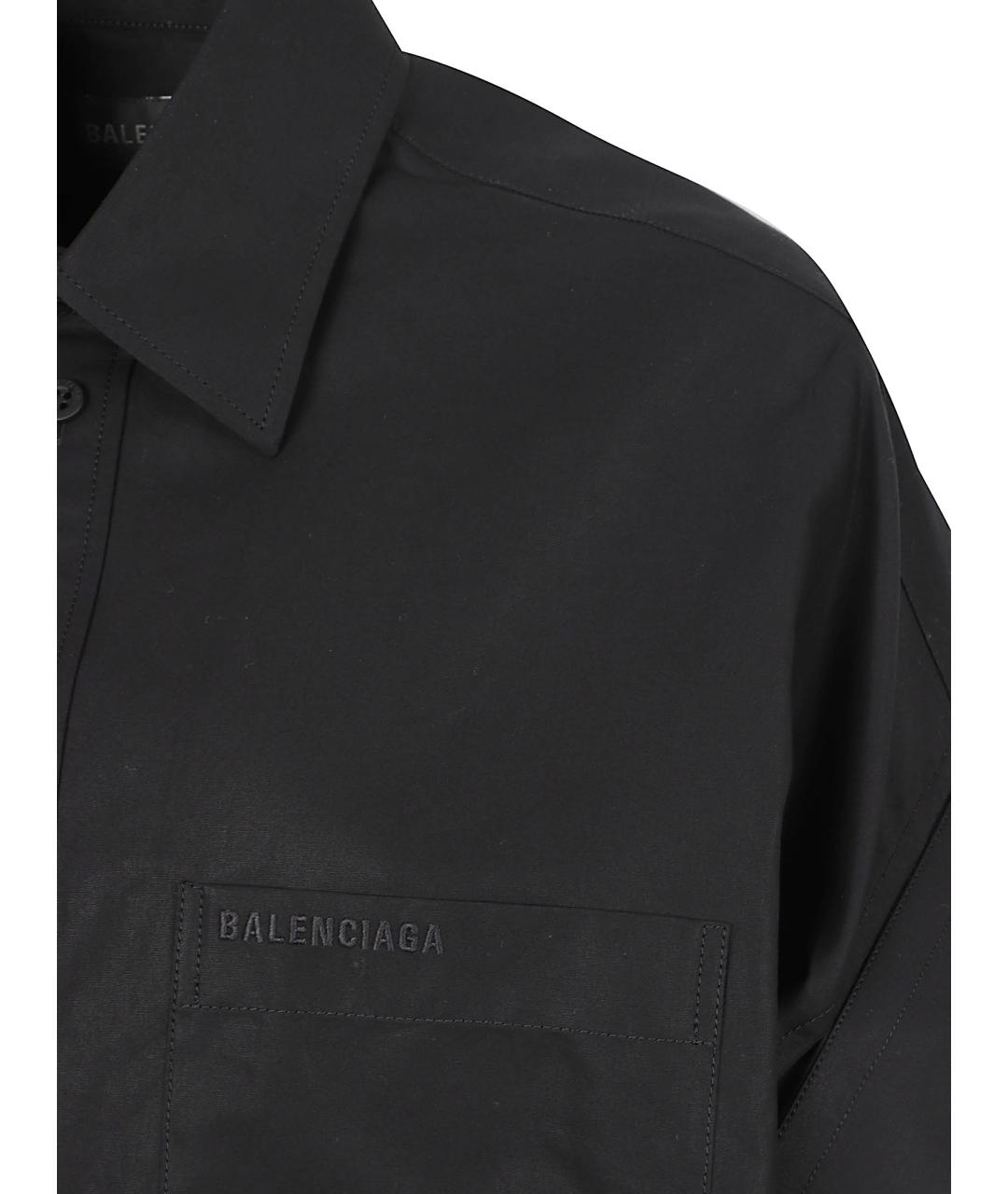 BALENCIAGA Черная хлопковая рубашка, фото 3