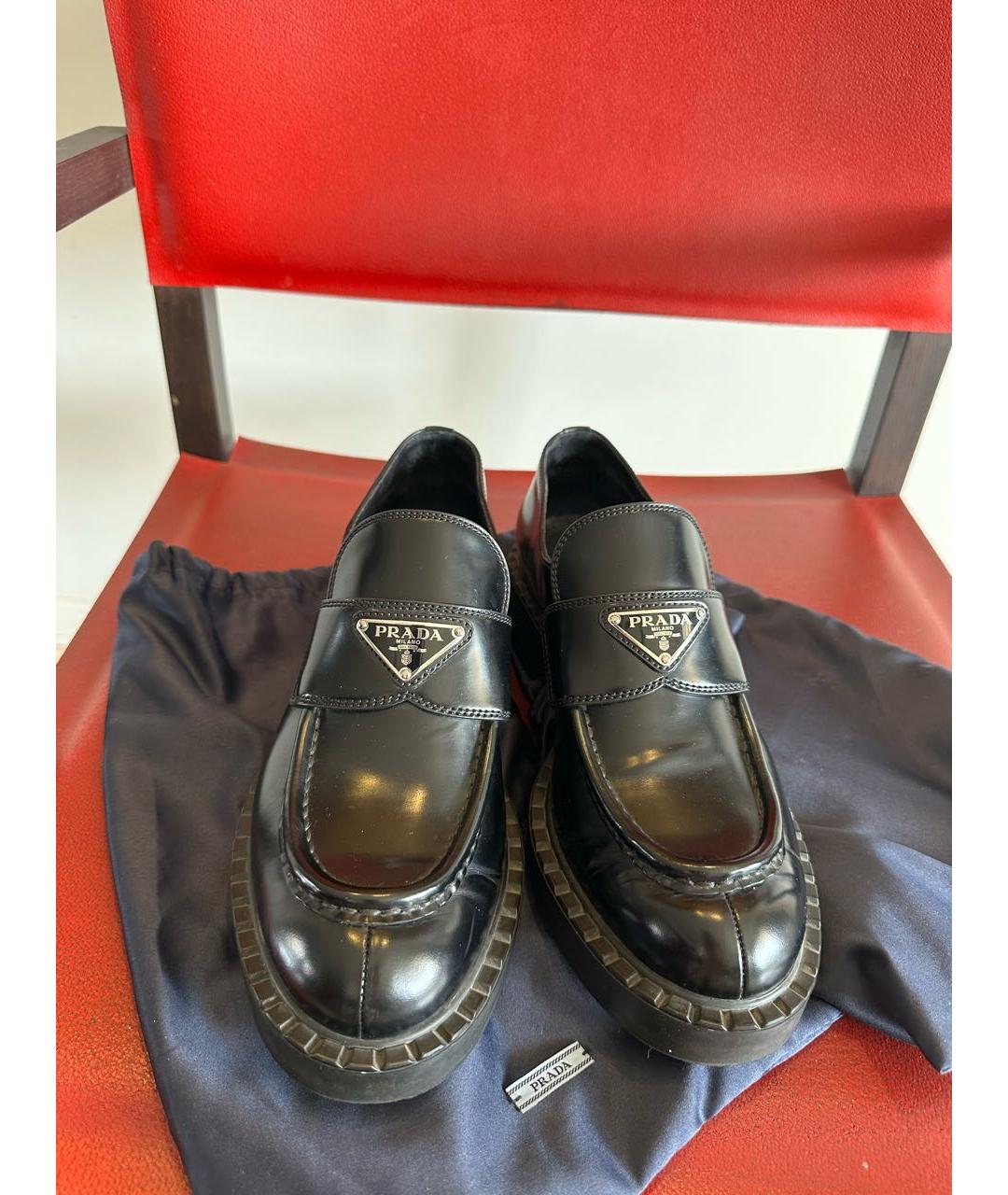 PRADA Черные кожаные лоферы, фото 3