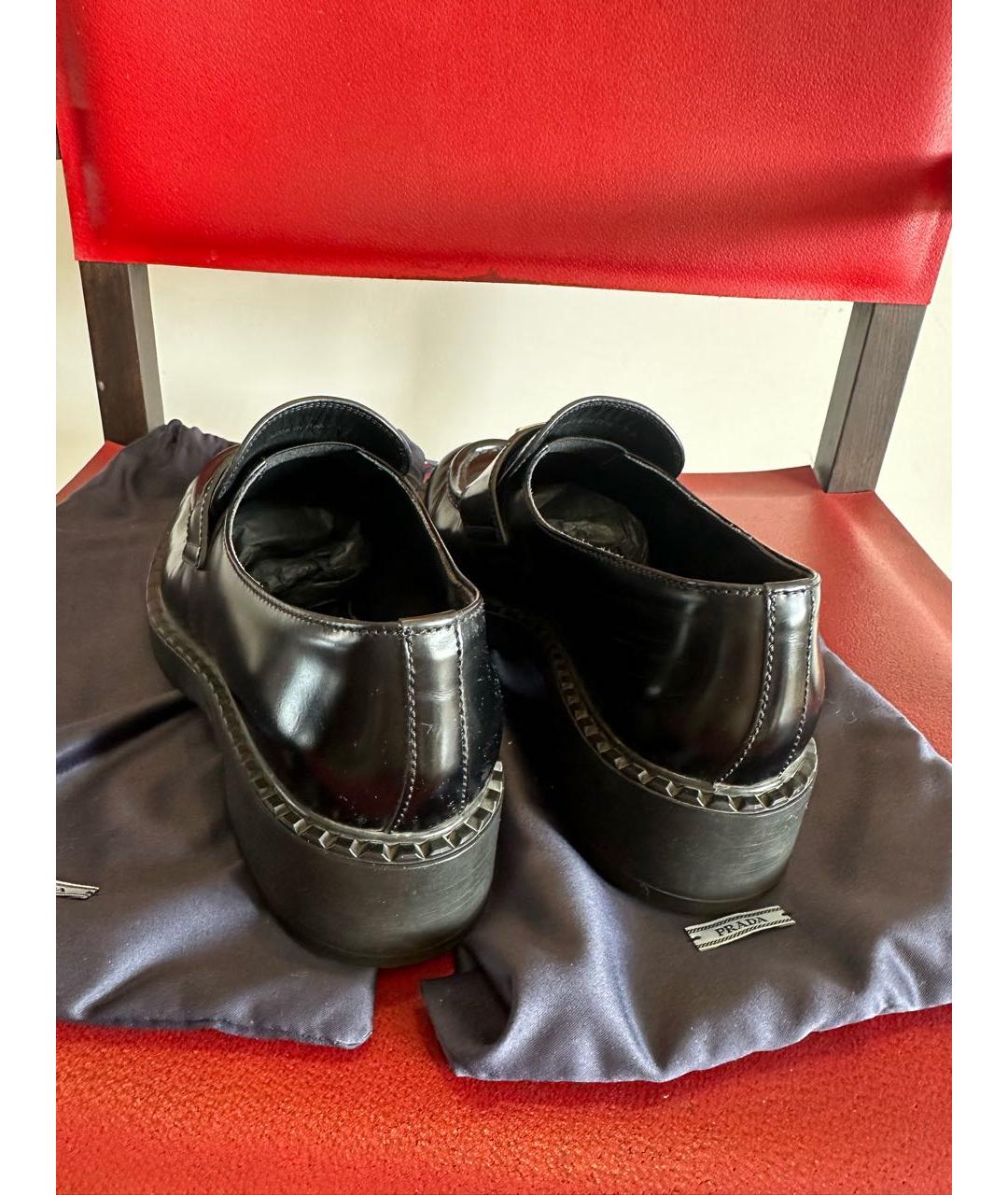 PRADA Черные кожаные лоферы, фото 4