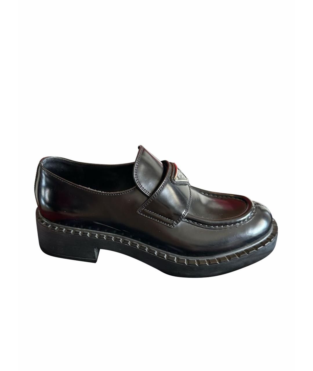 PRADA Черные кожаные лоферы, фото 1