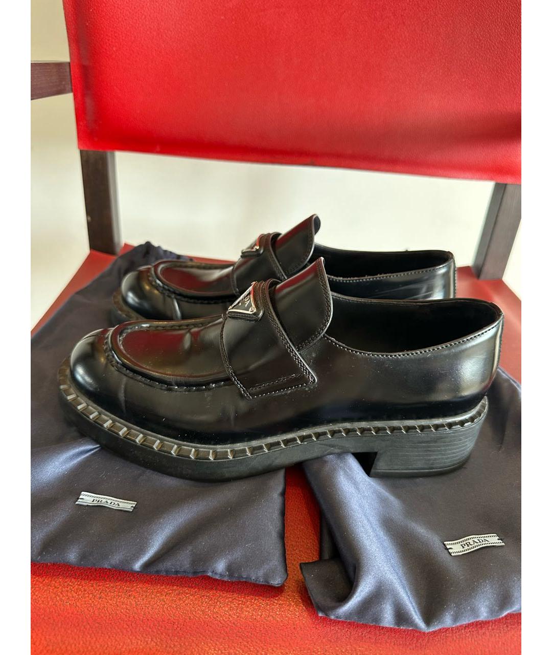 PRADA Черные кожаные лоферы, фото 5
