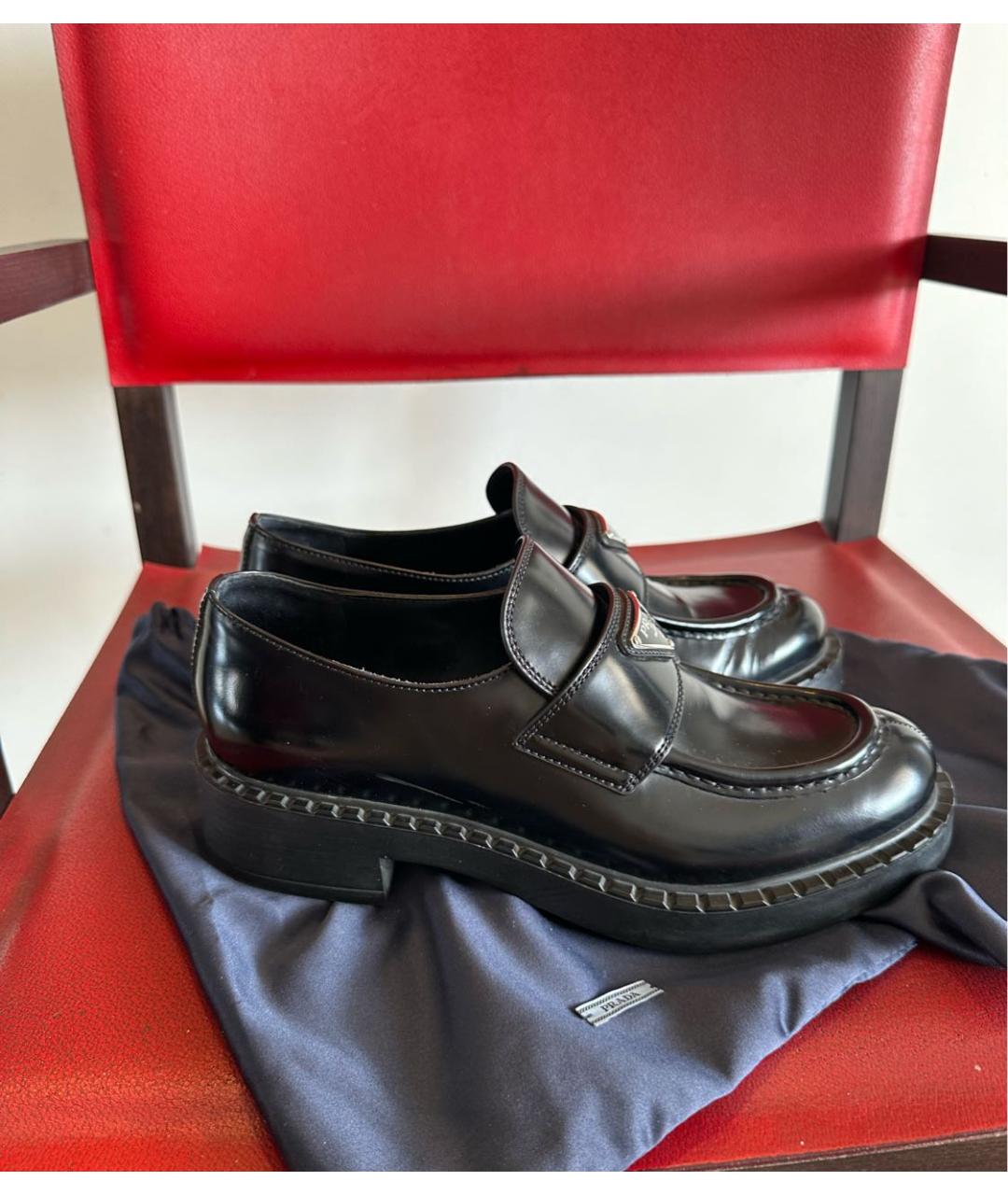 PRADA Черные кожаные лоферы, фото 8