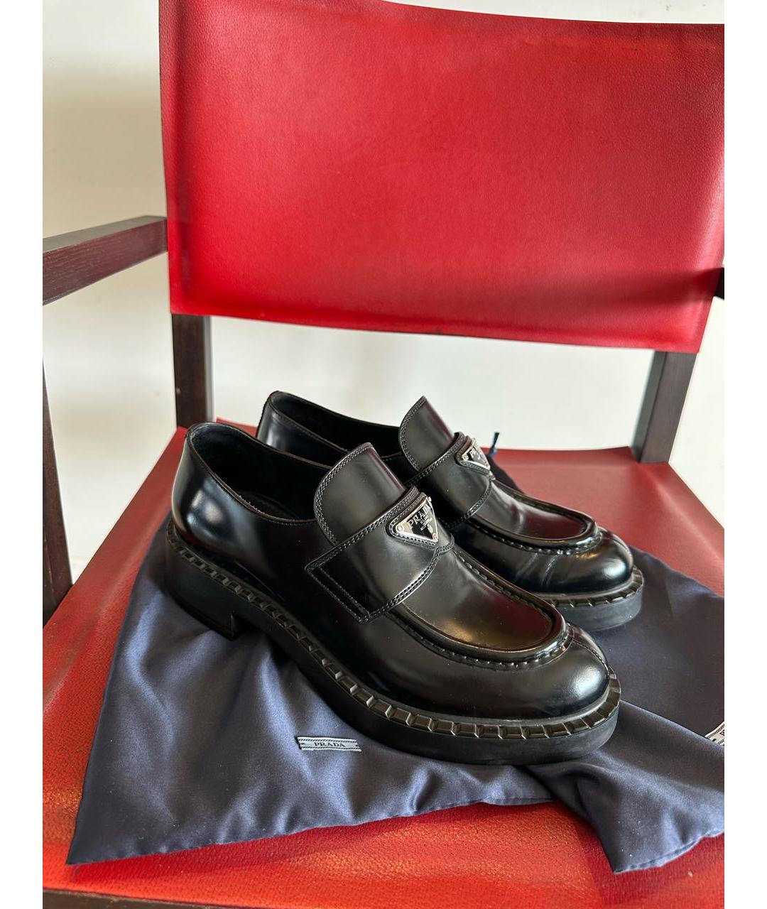 PRADA Черные кожаные лоферы, фото 2