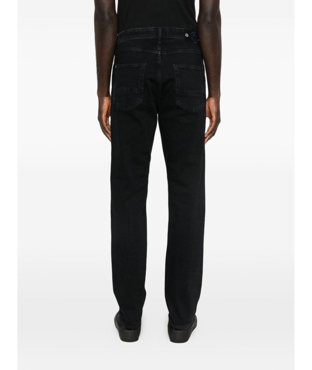 STONE ISLAND Черные хлопко-эластановые прямые джинсы, фото 2