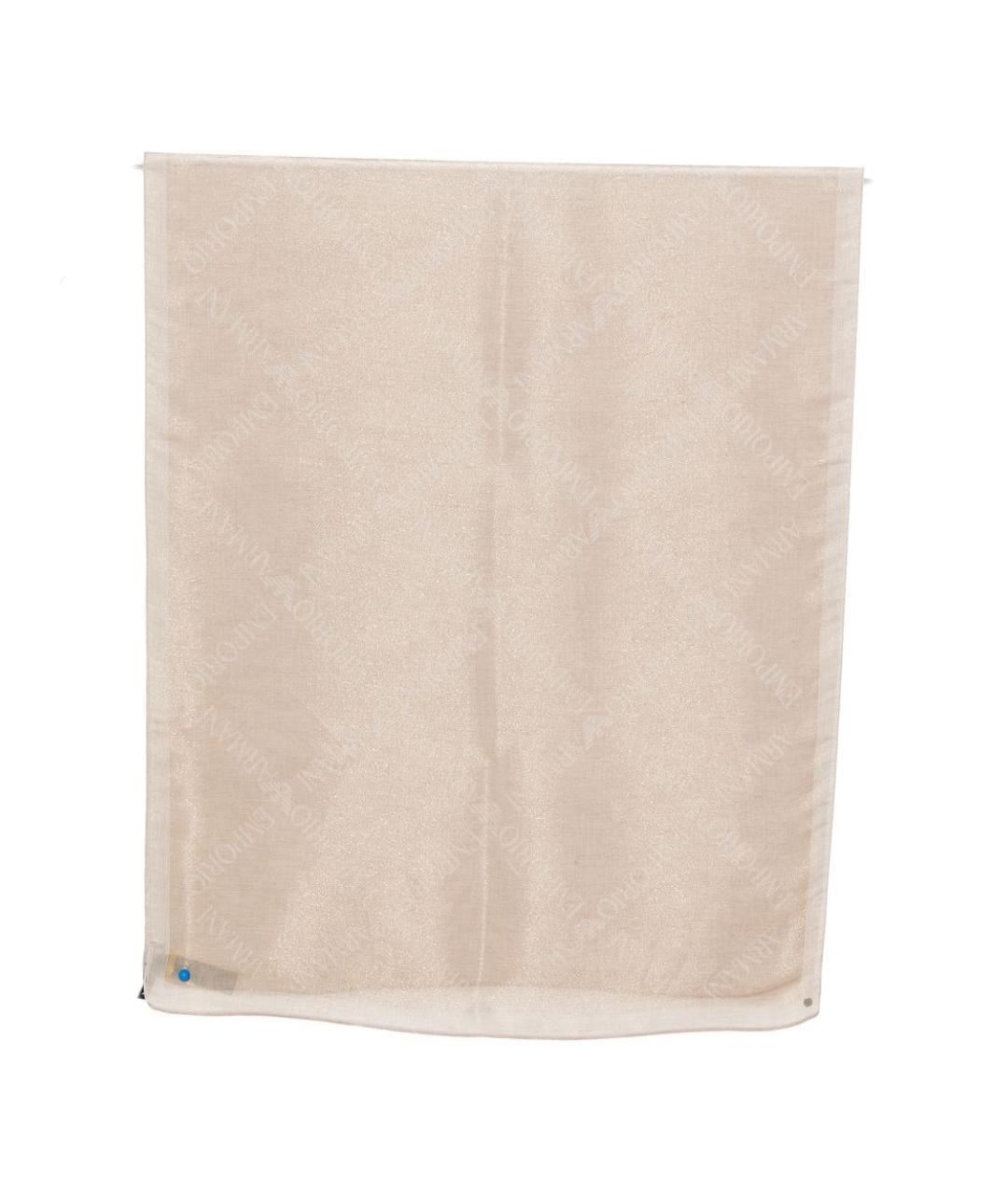 EMPORIO ARMANI Бежевый хлопковый шарф, фото 1