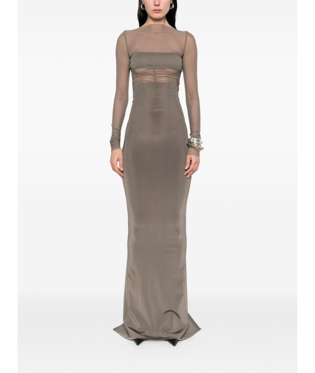 RICK OWENS Серая юбка макси, фото 5