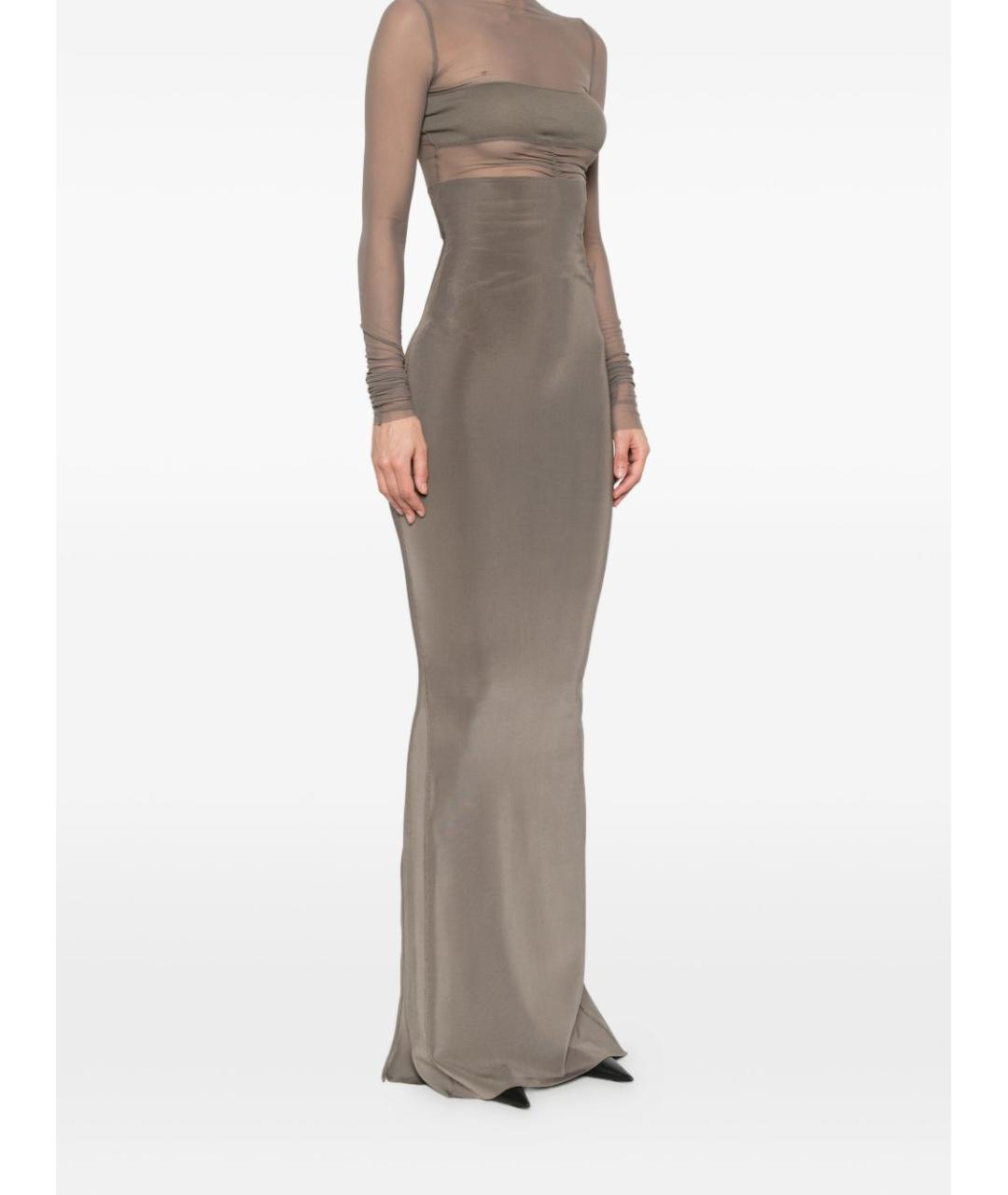 RICK OWENS Серая юбка макси, фото 4