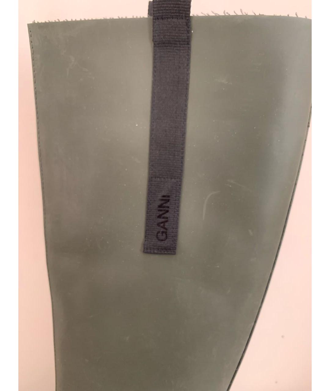 GANNI Хаки резиновые сапоги, фото 4