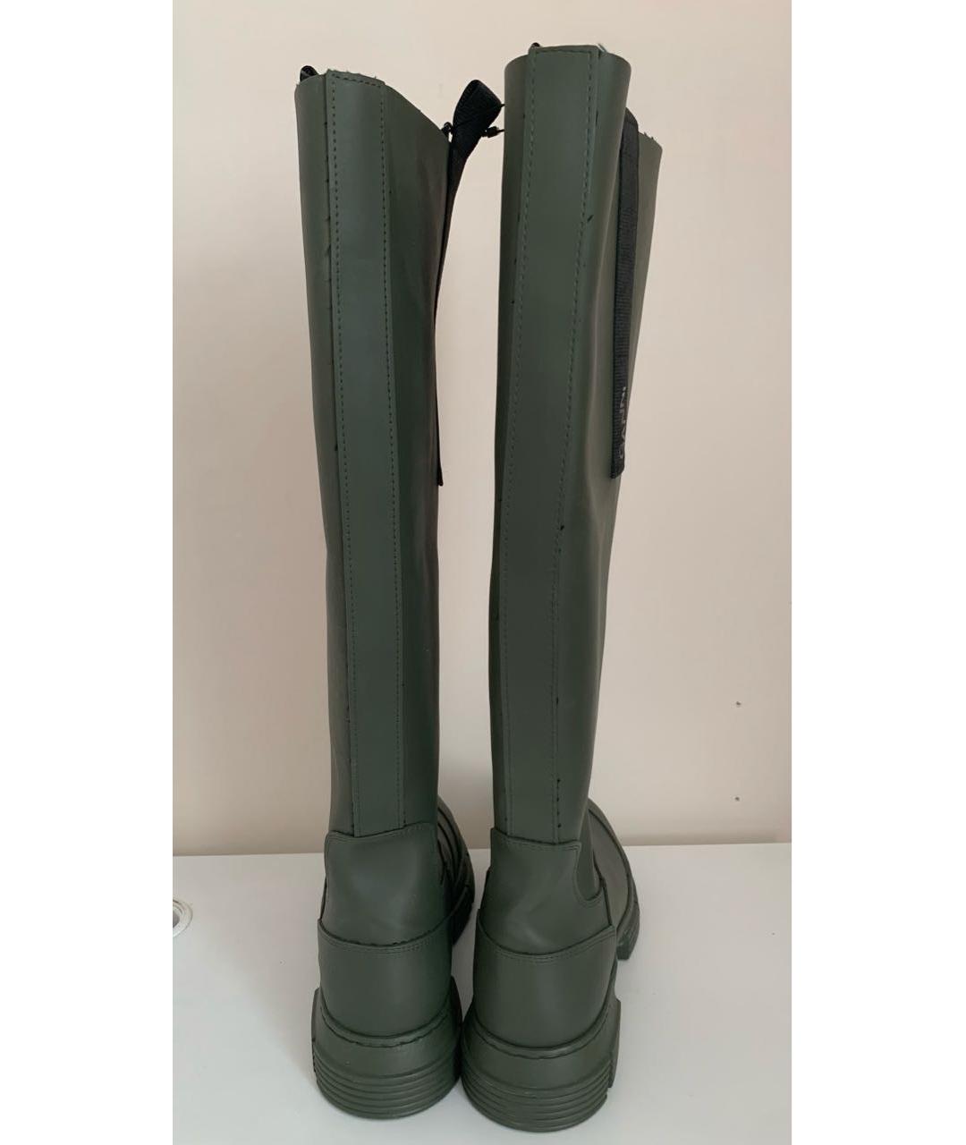 GANNI Хаки резиновые сапоги, фото 3