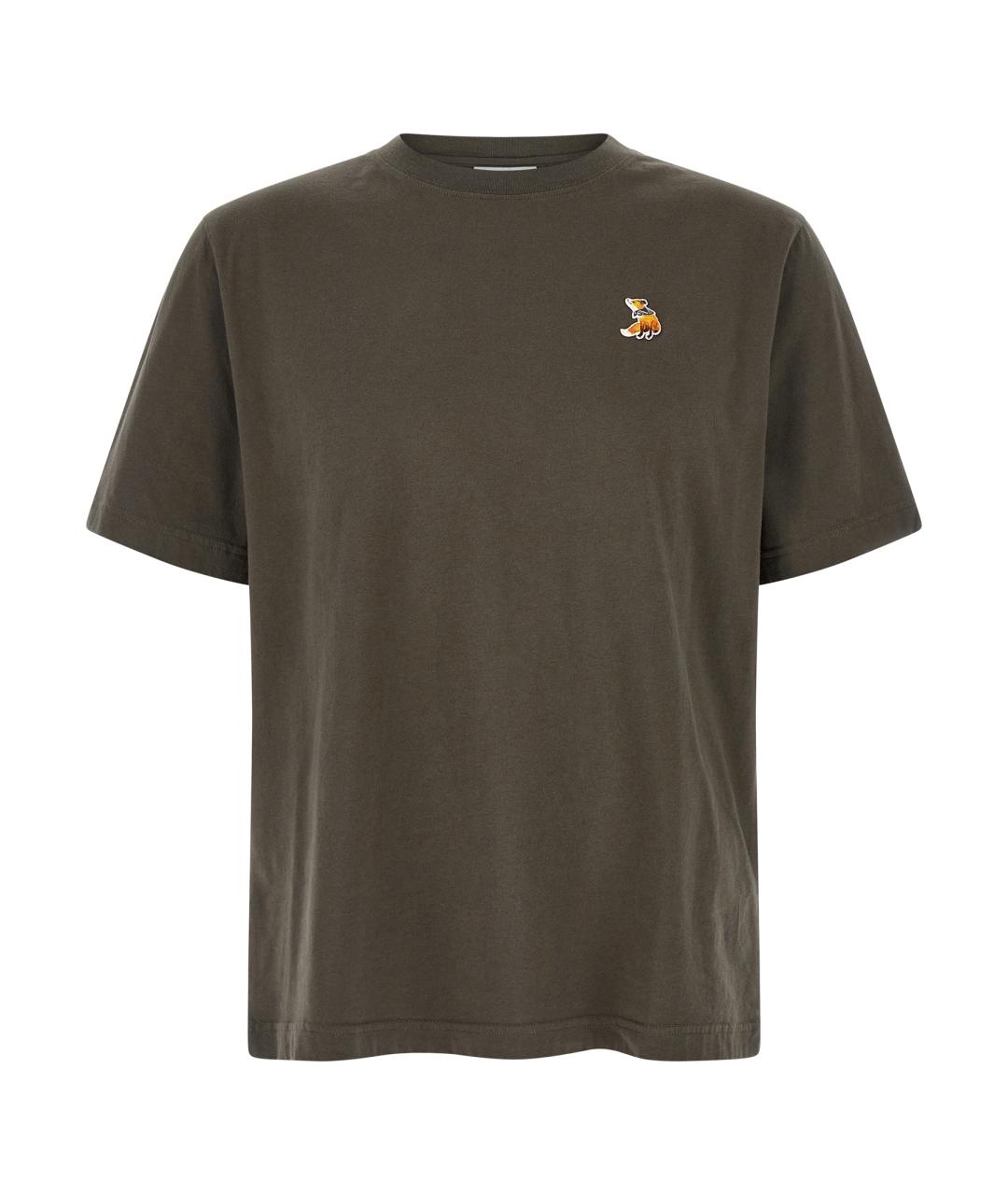 MAISON KITSUNE Серая хлопковая футболка, фото 1