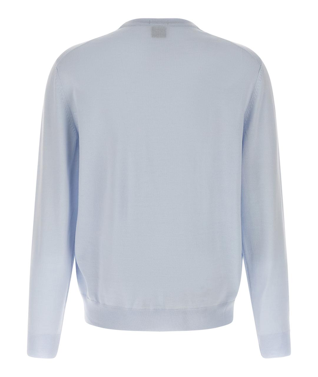 HUGO BOSS Голубой шерстяной джемпер / свитер, фото 2
