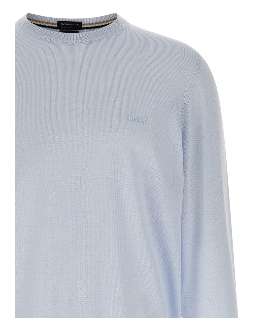 HUGO BOSS Голубой шерстяной джемпер / свитер, фото 3