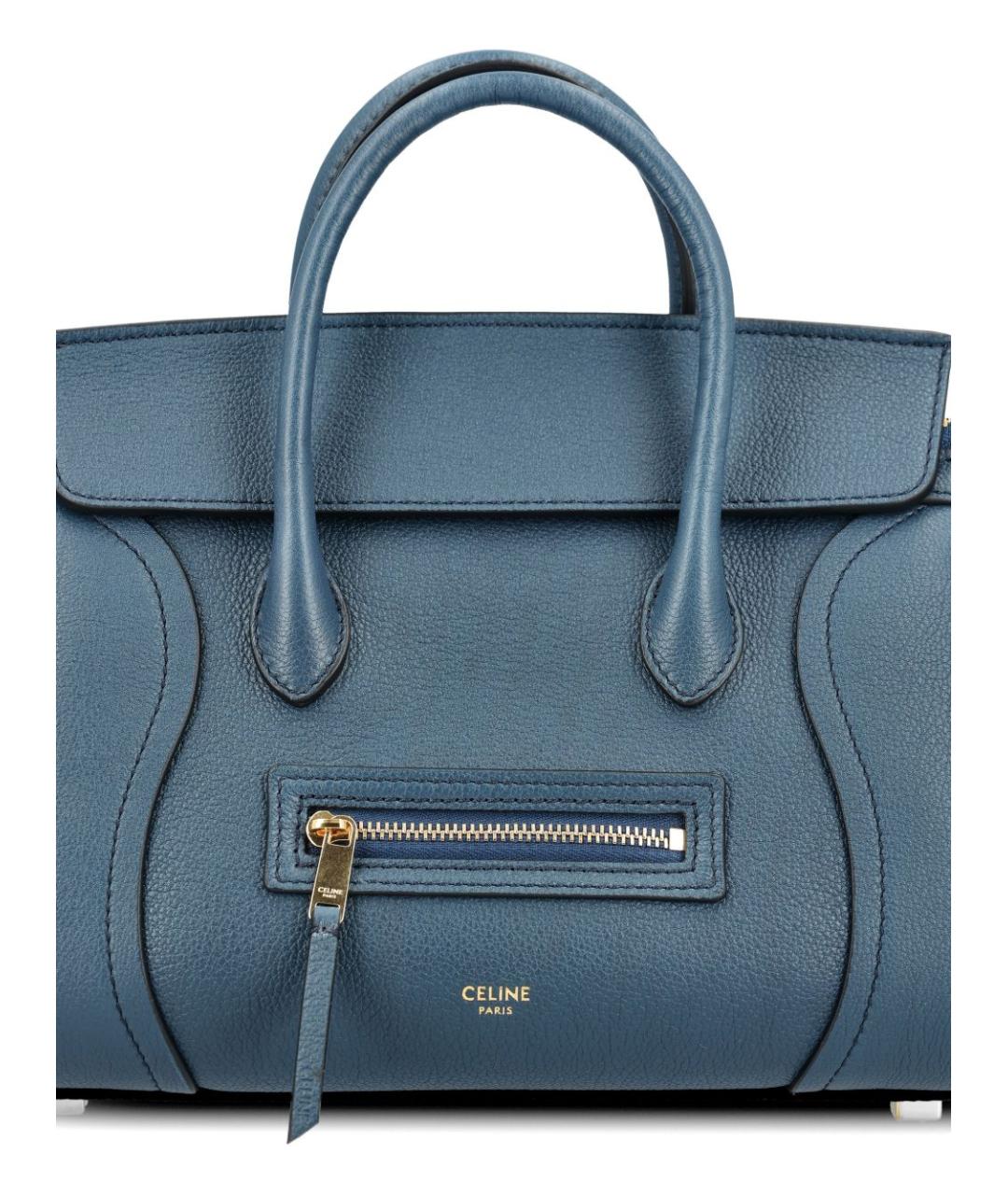 CELINE Синяя кожаная сумка тоут, фото 4