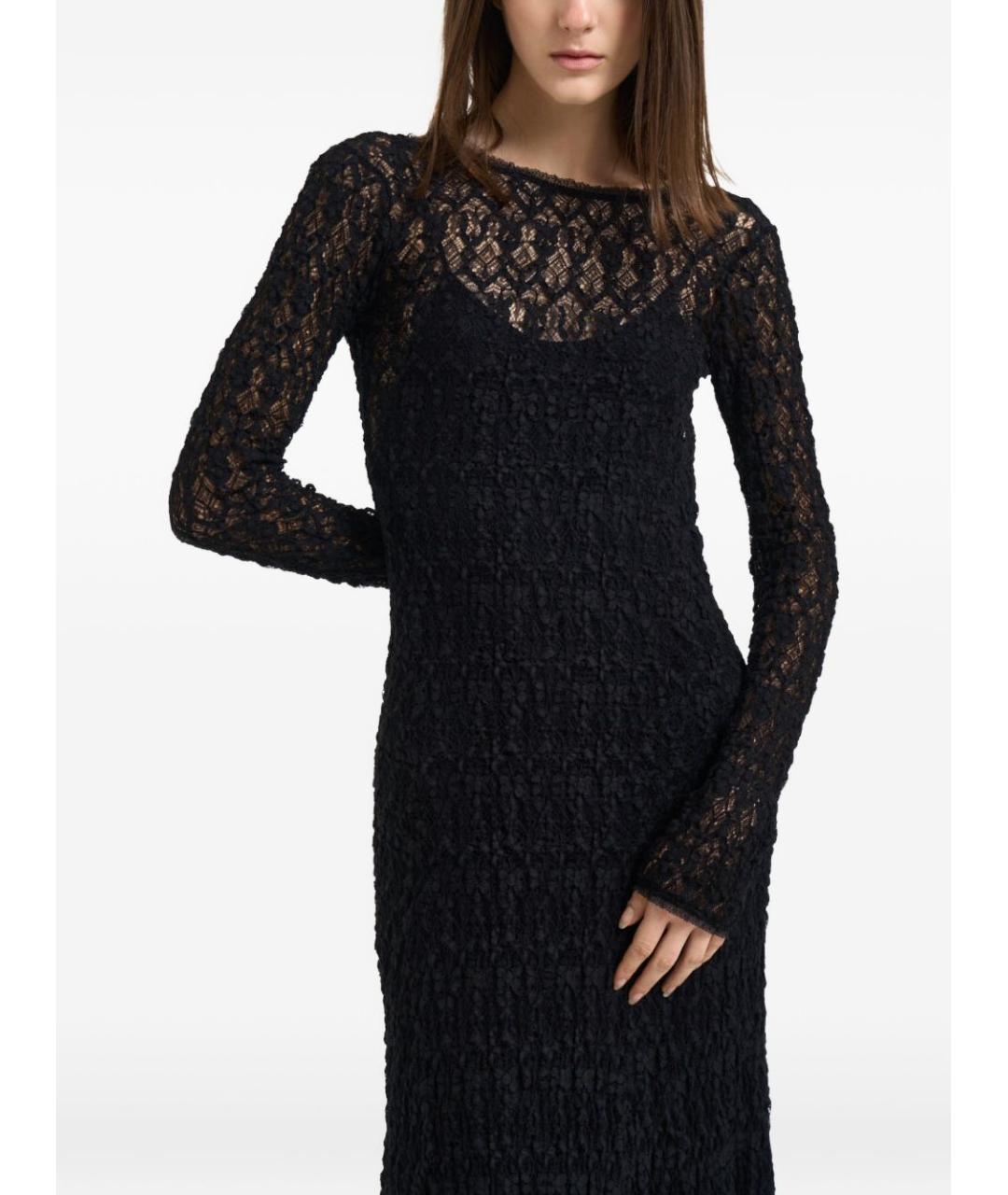 FORTE FORTE Черное хлопковое повседневное платье, фото 2