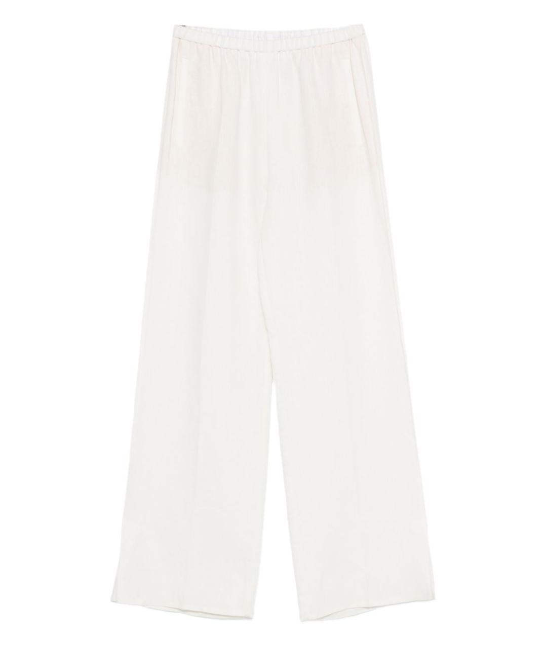 FORTE FORTE Белые льняные прямые брюки, фото 1