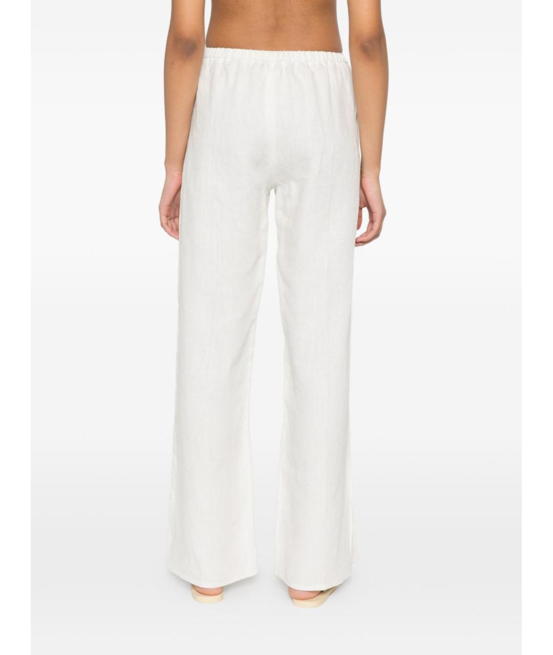 FORTE FORTE Белые льняные прямые брюки, фото 5