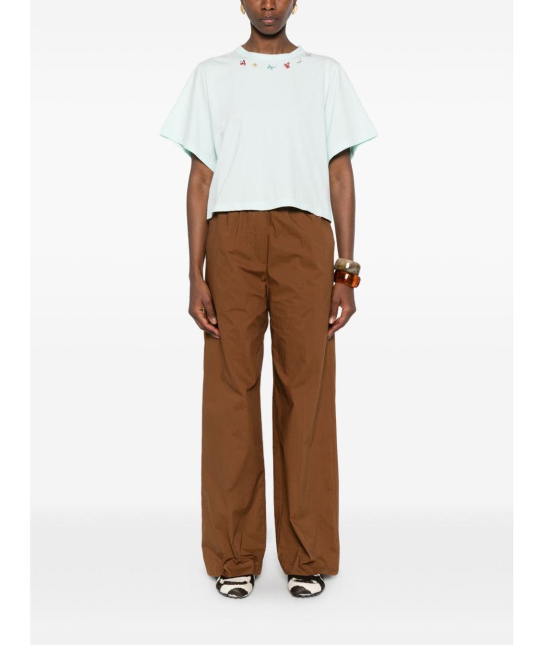 FORTE FORTE Голубая хлопковая футболка, фото 3