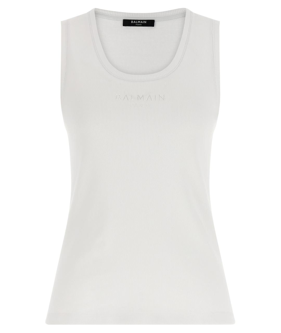 BALMAIN Белая хлопковая майка, фото 1