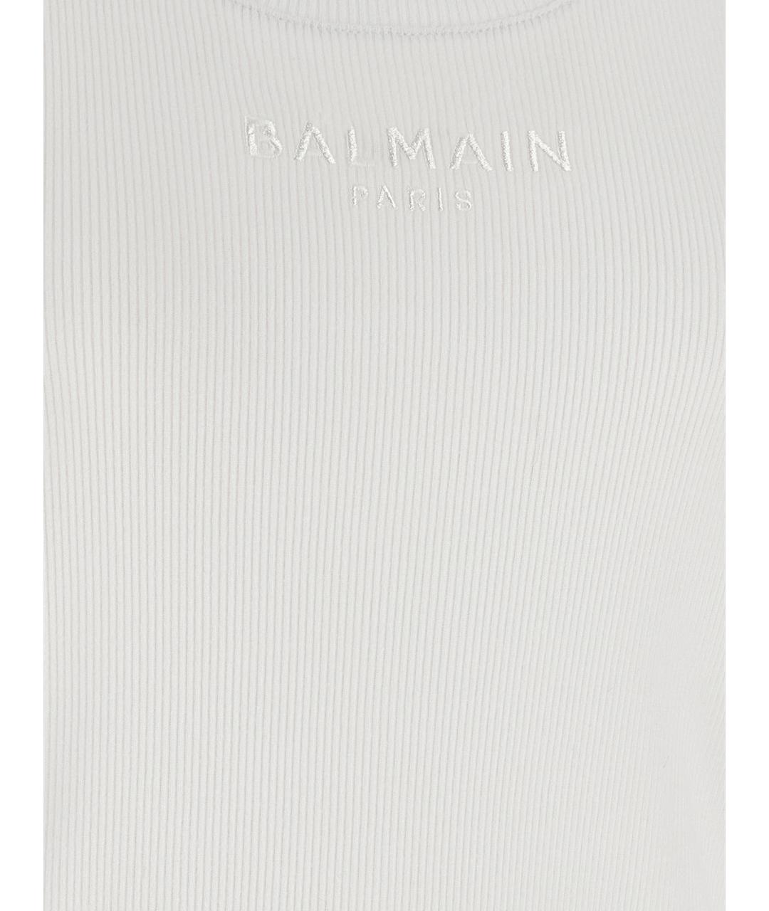 BALMAIN Белая хлопковая майка, фото 4