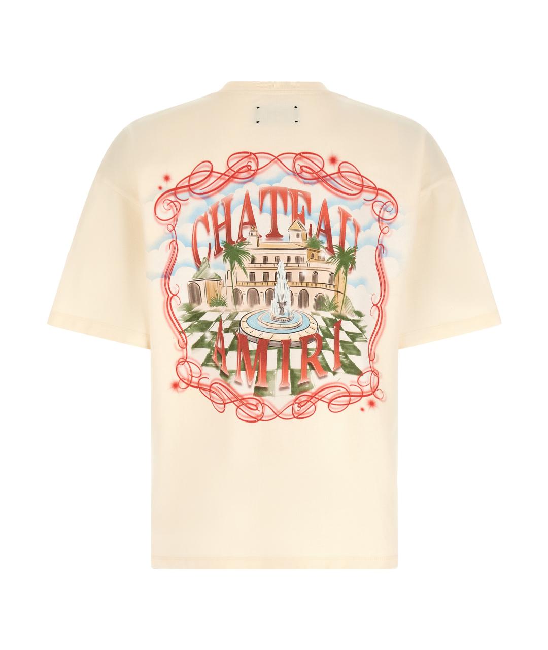 AMIRI Бежевая хлопковая футболка, фото 2
