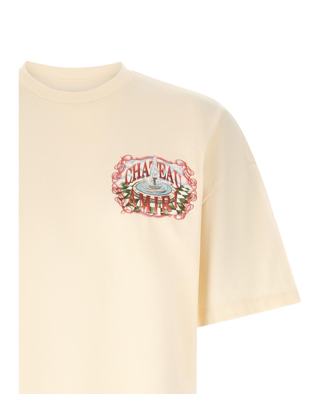 AMIRI Бежевая хлопковая футболка, фото 3