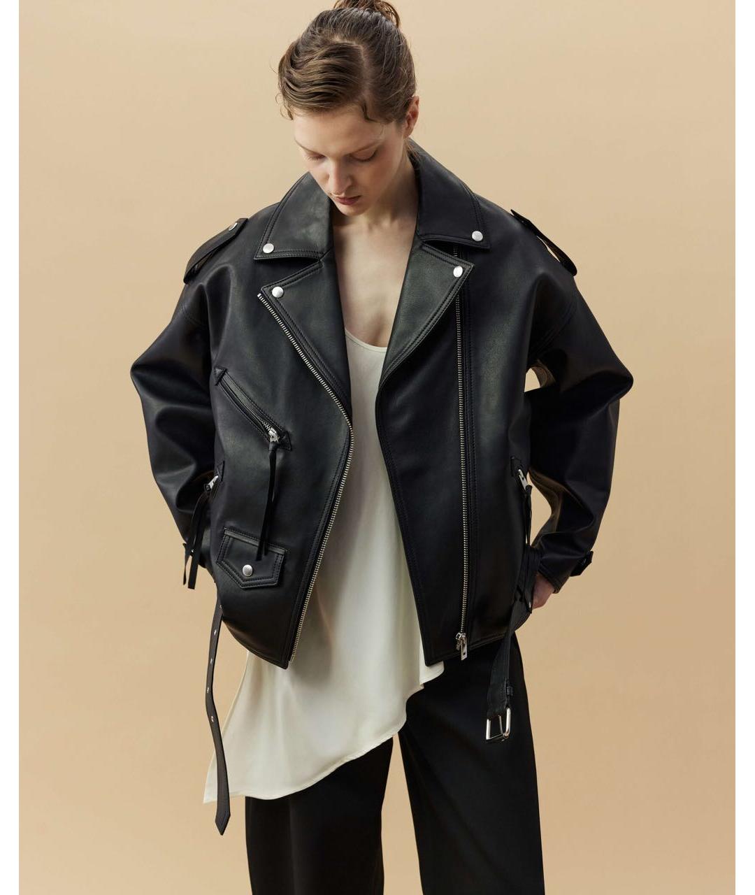 BATS Черная кожаная куртка, фото 4