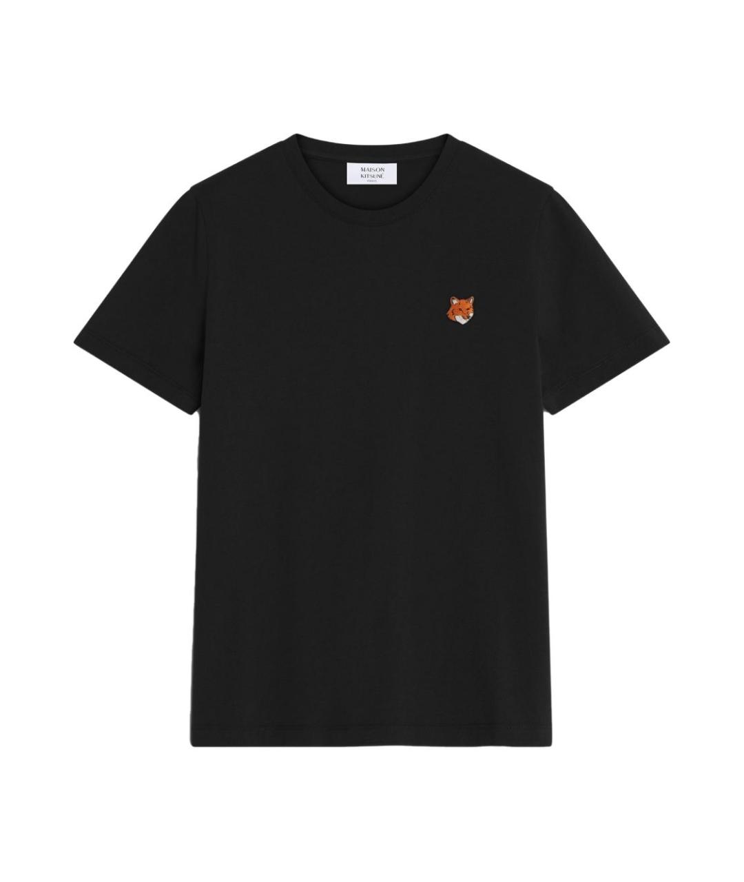 MAISON KITSUNE Черная хлопковая футболка, фото 1