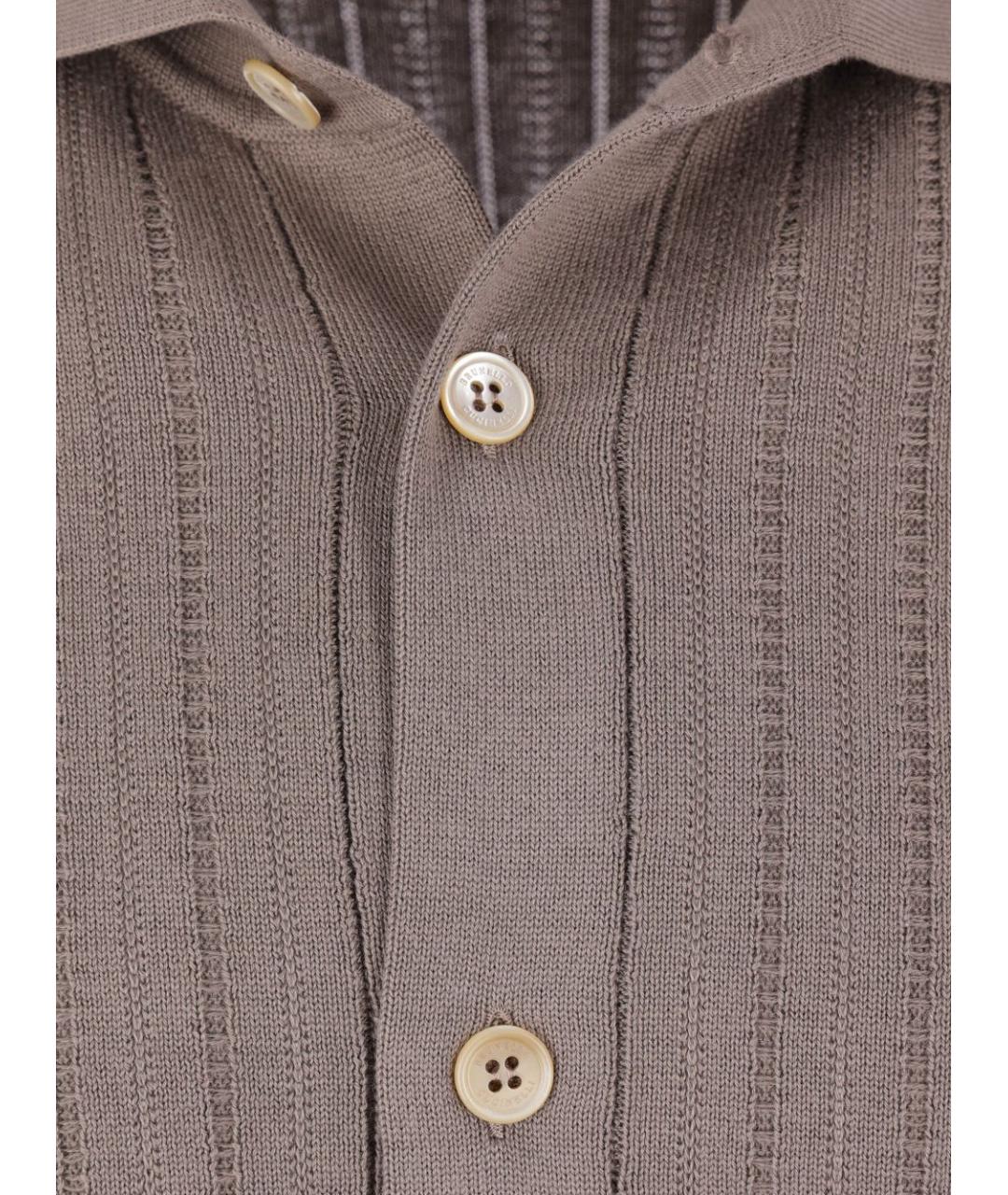 BRUNELLO CUCINELLI Коричневый хлопковый кардиган, фото 2